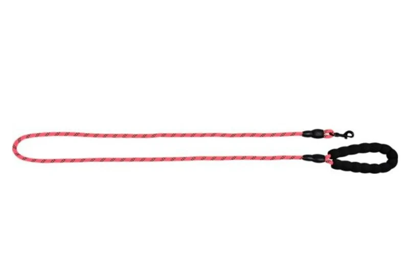 Correa Reflectante Para Perros Con Hilo De Seguridad + Asa Eva Rosa 8mmx150cm