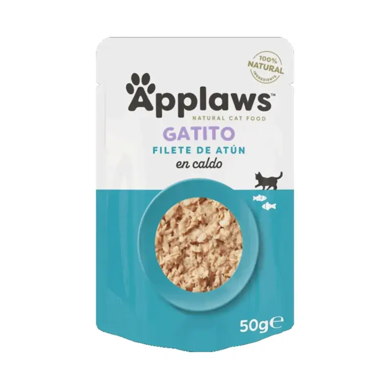 Applaws Kitten Tuna Fillet in Broth Pouches, 12 x 50 g