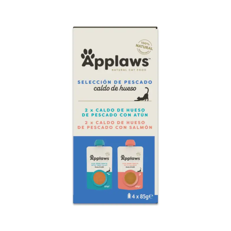 Applaws Cat Fish Bone Broth Multipack, 4 x 85 g