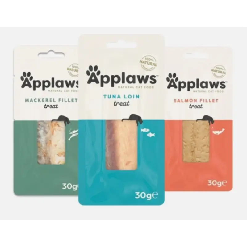 Applaws Cat Snack: Mackerel, Salmon and Tuna Mix, 12 x 30 g