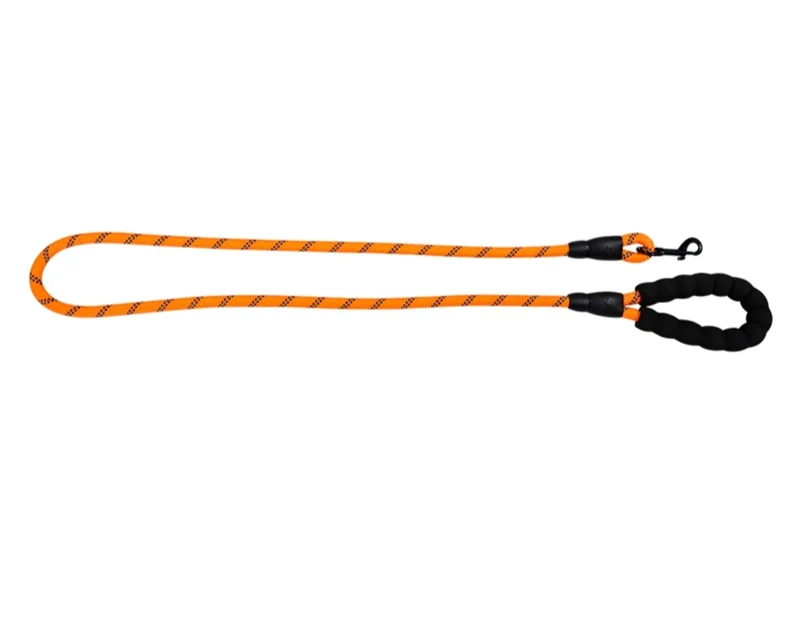 Correa Para Perros Reflectante Con Hilo De Seguridad + Asa Eva Naranja 8mmx150cm