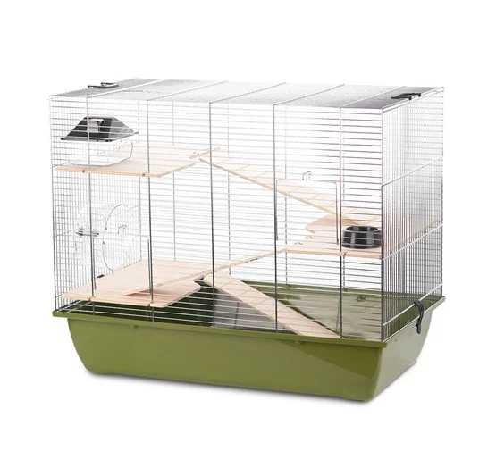 duvoplus jaula para roedores natural charlie 3 verde oliva/zinc