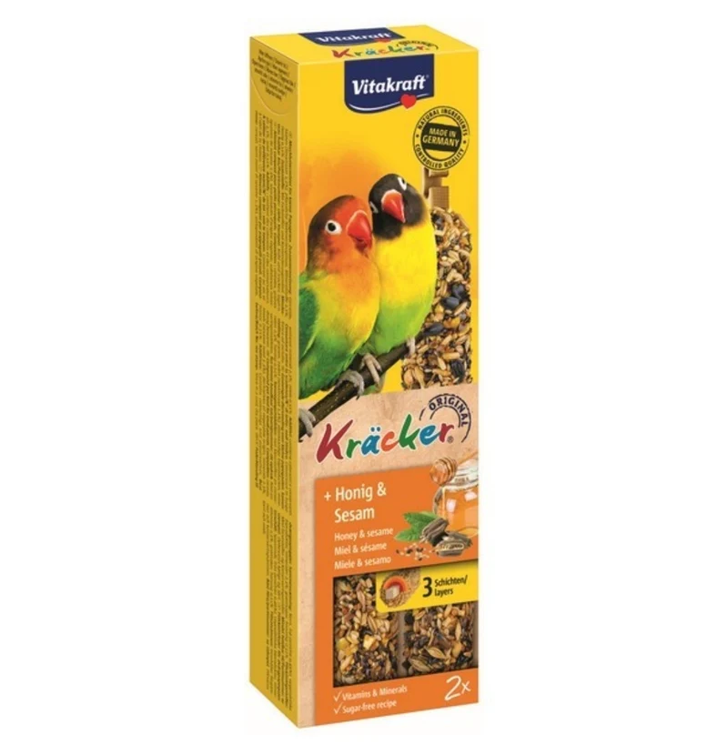 Vitakraft Kräcker Original Lovebird - Miel y Sésamo 2 Piezas