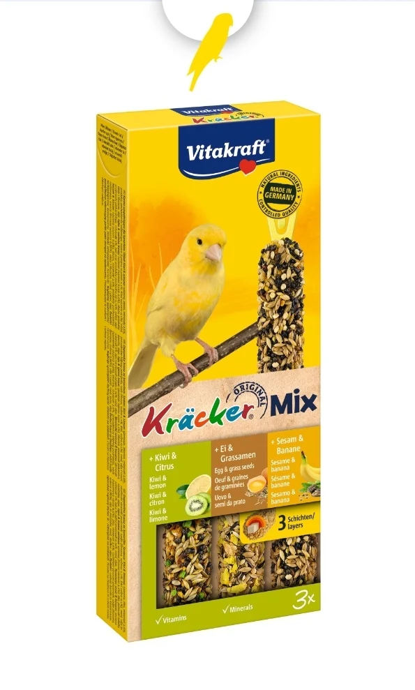 Vitakraft Kräcker Mix huevo de canario/kiwi/plátano 3 piezas