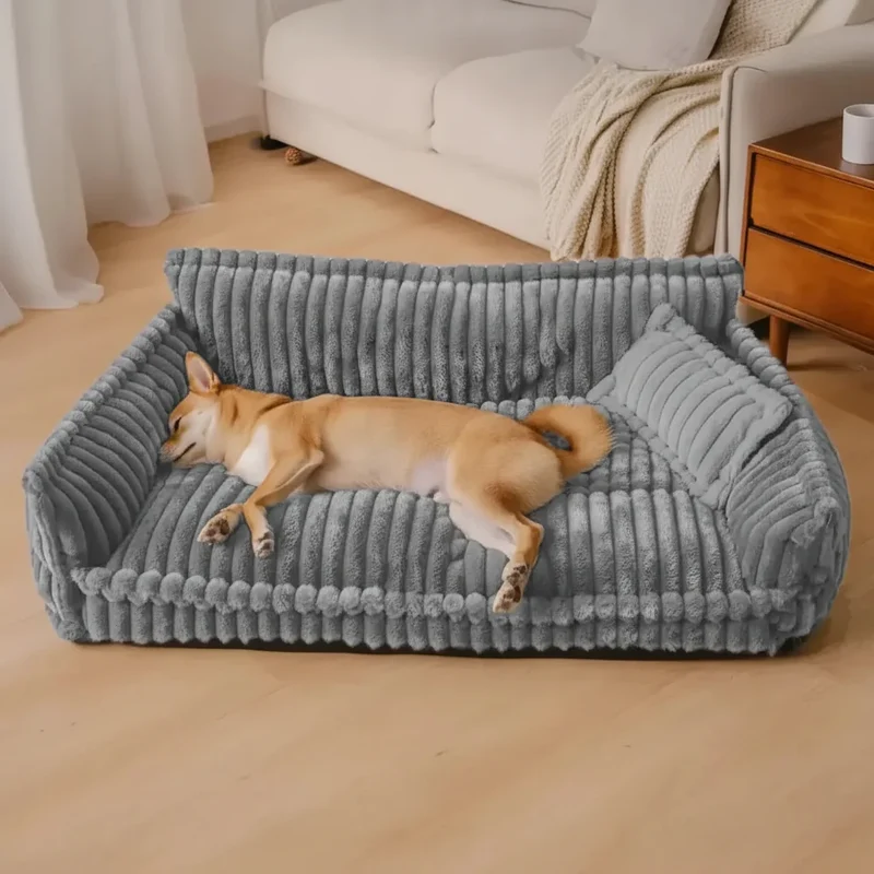 Washable Dog Sofa Bed with Supportive Sides