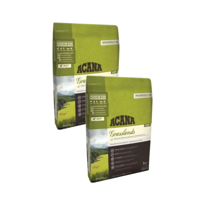 Acana Feline Adult Grasslands Pack: 2 x 1.8 kg cat food