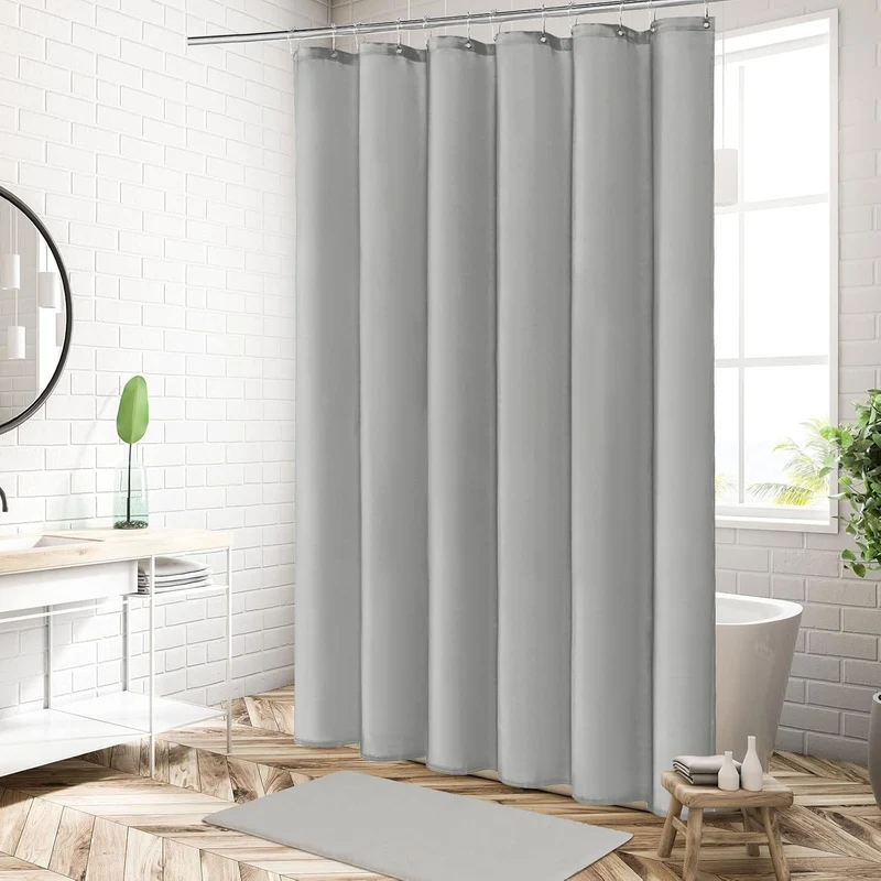 Cortina Gris en PEVA para Ducha