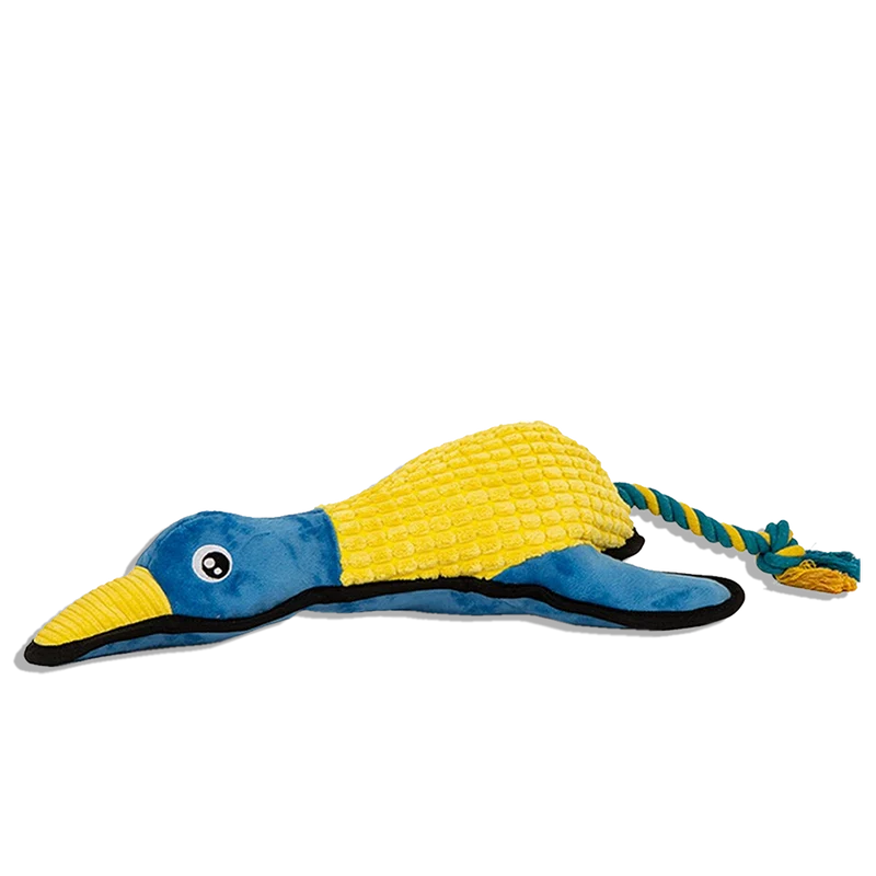 Pato Peluche XL acolchado ultra resistente con cuerda | Juguete para perros
