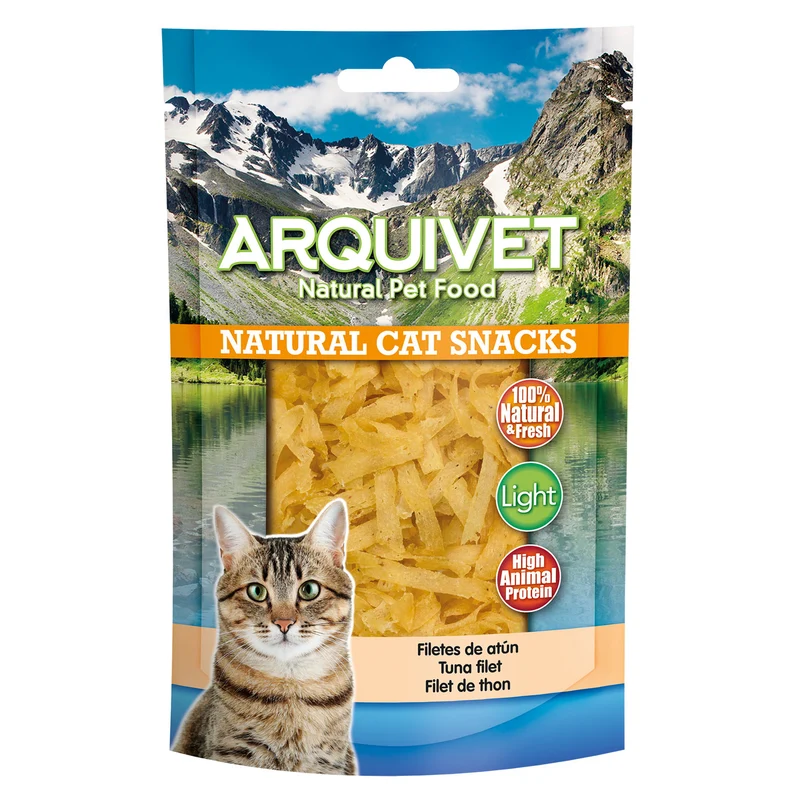 Filetes de atún 50 gr - Snacks 100% naturales para gatos - Alimento complementario para felinos