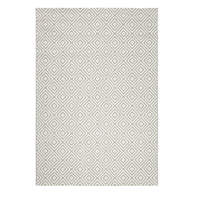 Tapete gris con diseño geométrico y textura rústica con estilo artesanal (Essenza 48607-637)