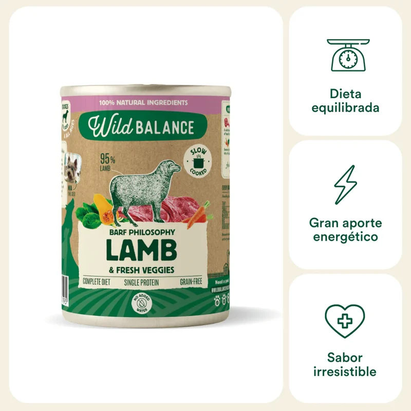 Lata de Cordero para perros 400g - Filosofía BARF
