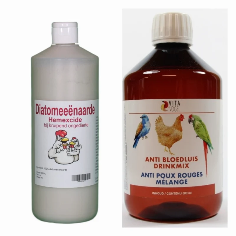 Paquete Dúo Aspersor Tierra D.iatomácea 1L + Mezcla Bebible Antiácaros Rojos 500ml