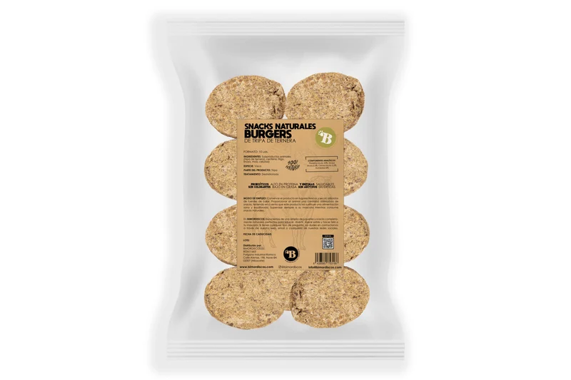Bimordiscos Hamburguesas De Tripa Verde De Vaca Para Perros · 10 Uds