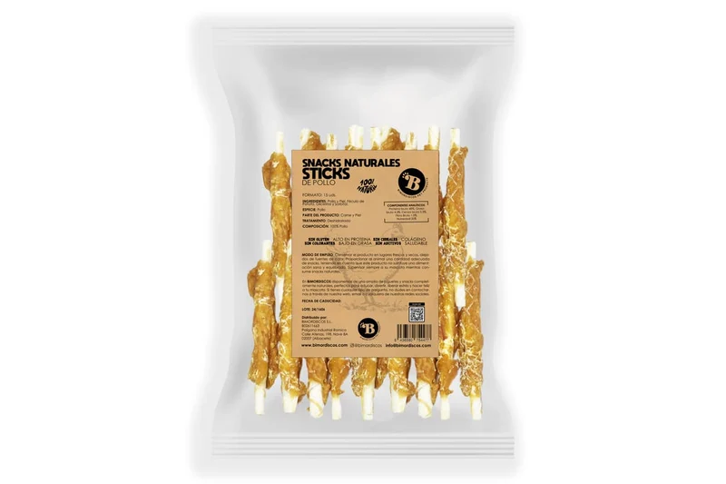 Bimordiscos Palitos De Piel De Ternera Enrollados Con Pollo Deshidratado - 60 Uds. 60 Uds.