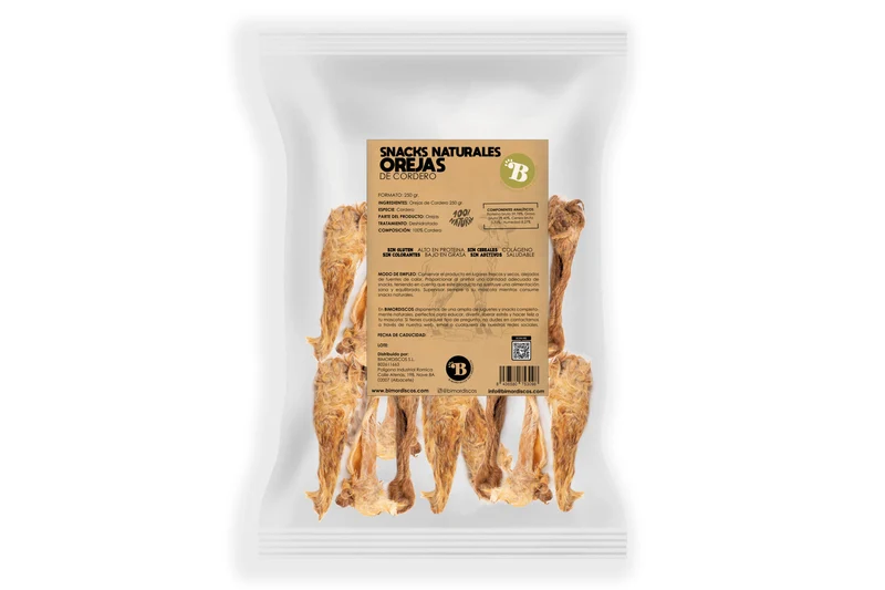 Bimordiscos Orejas De Cordero Para Perros Y Gatos · 250g