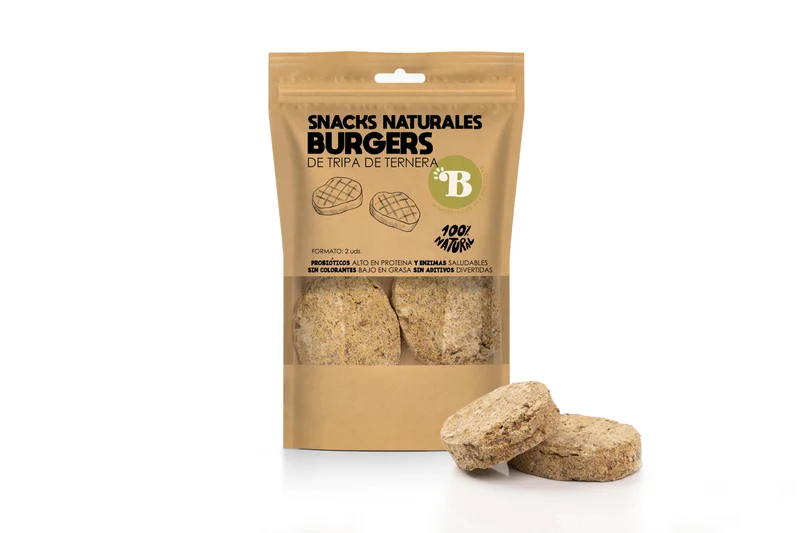 Bimordiscos Hamburguesas De Tripa Verde De Vaca Para Perros. 2 Uds.