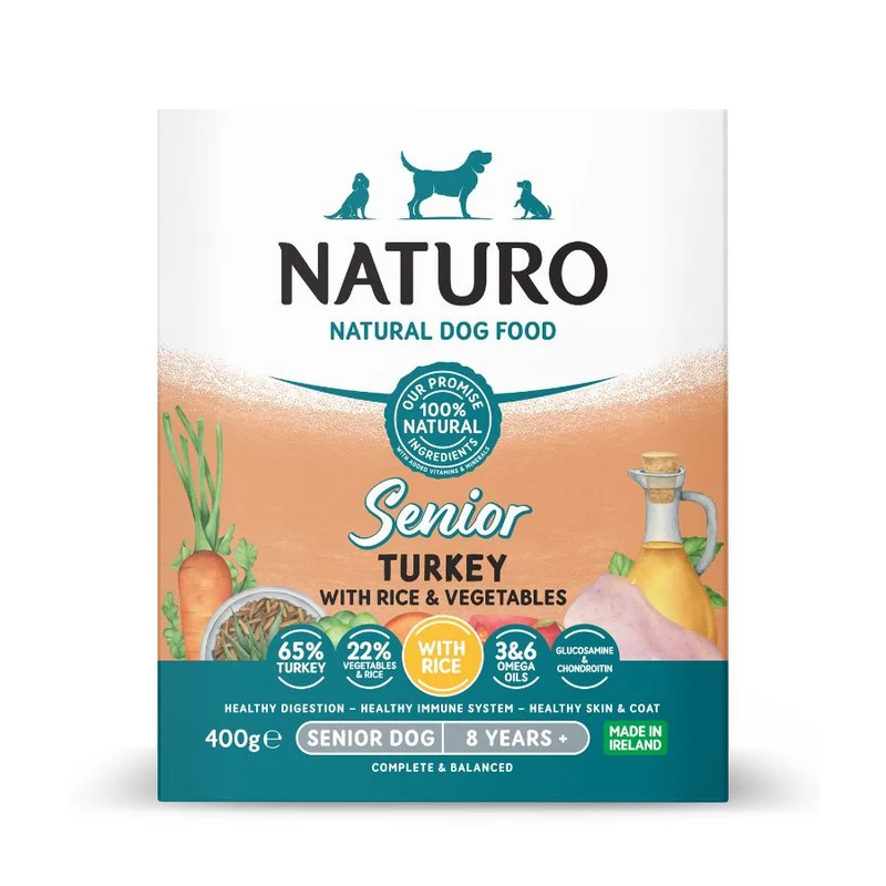 Naturo Comida Humeda Perro Senior En Lata De Pavo Y Arroz 400g X 7 Latas