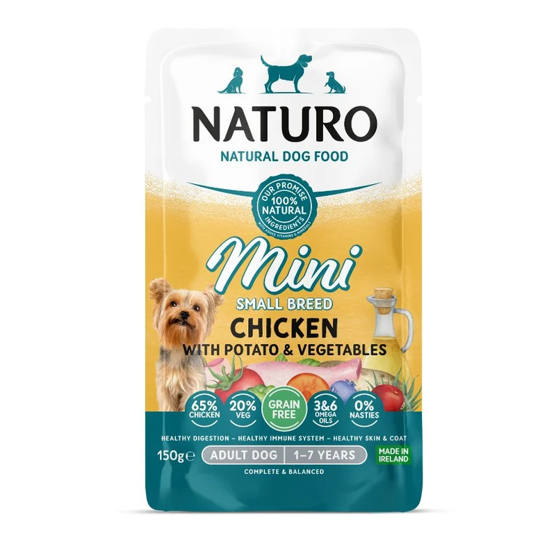 Naturo Comida Humeda Perro Raza Mini Grain Free Pollo Y Patata 150g X 8 Sobres