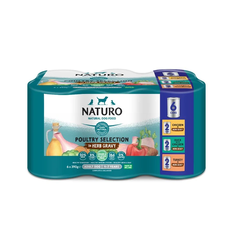 Naturo Comida Humeda Perro Multipack Sabores 390g X 6 Latas