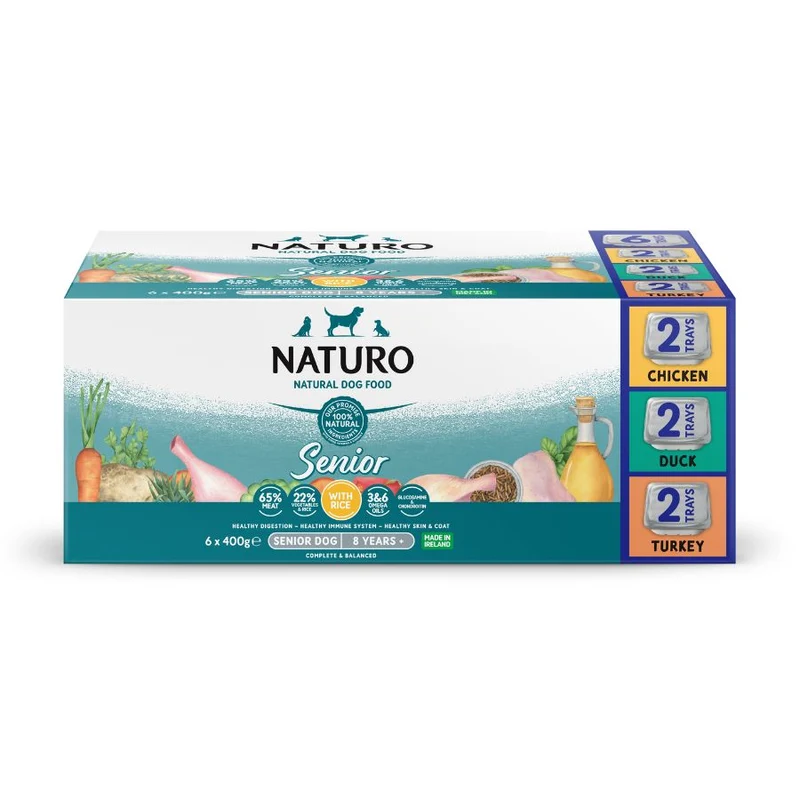 Naturo Comida Humeda Perro Senior Natturo Multipack De Sabores Variados 400g X 6 Latas