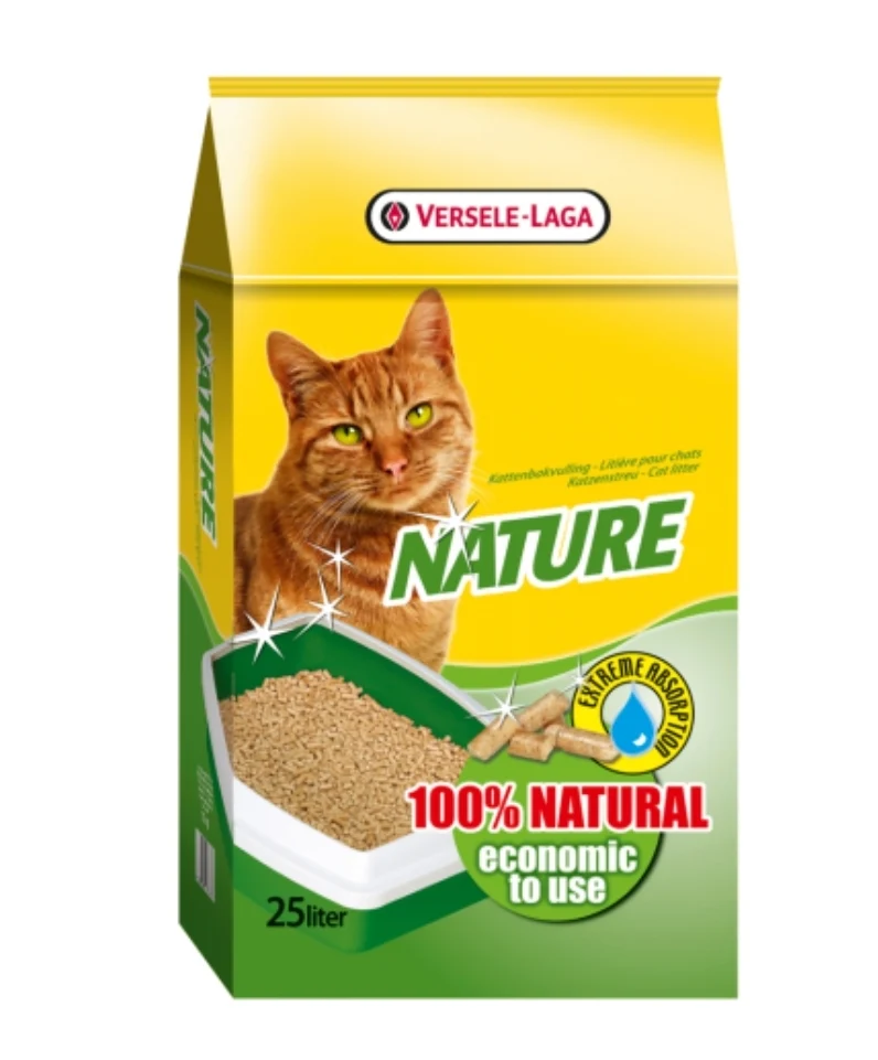 Versele-Laga Nature 25 L - Arena Natural Para Gatos Con Virutas De Madera