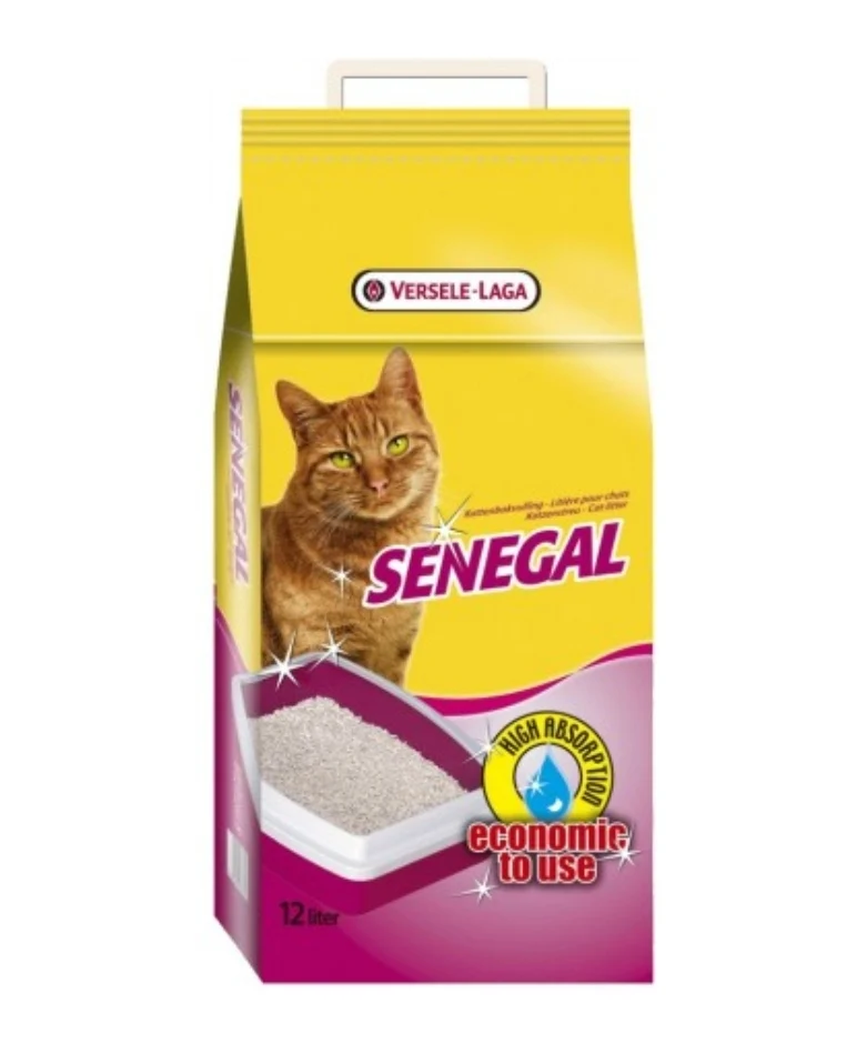 Versele-Laga Senegal 12l - Arena para gatos con gránulos de arcilla blanca de Senegal