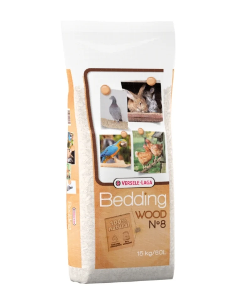 Versele-Laga Lecho De Madera N ° 8 - 60l 15kg - Base Higiénica De Astillas De Haya Molida