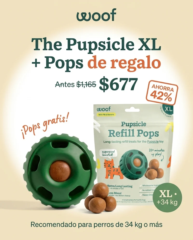 Kit The Pupsicle XL Verde + Pops de Maní y Plátano GRATIS para Perros Grandes | Woof®