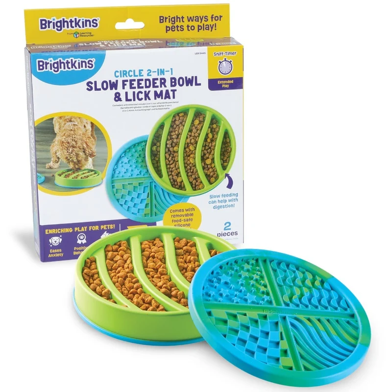 Comedero Lento 2 en 1 + Tapete Lamedor Circular para Perros | Brightkins