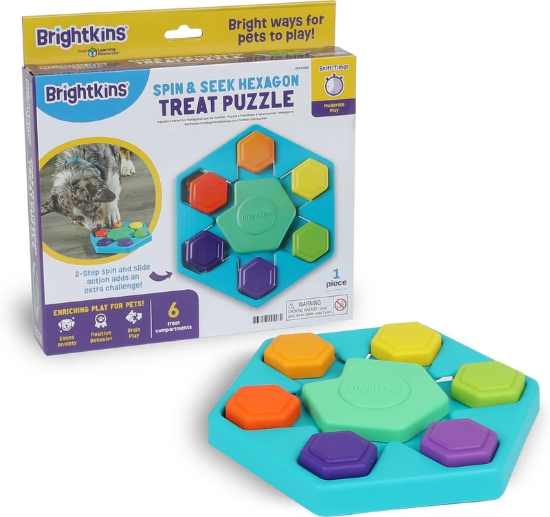 Juguete Rompecabezas para Perros Spin & Seek Hexagono | Brightkins