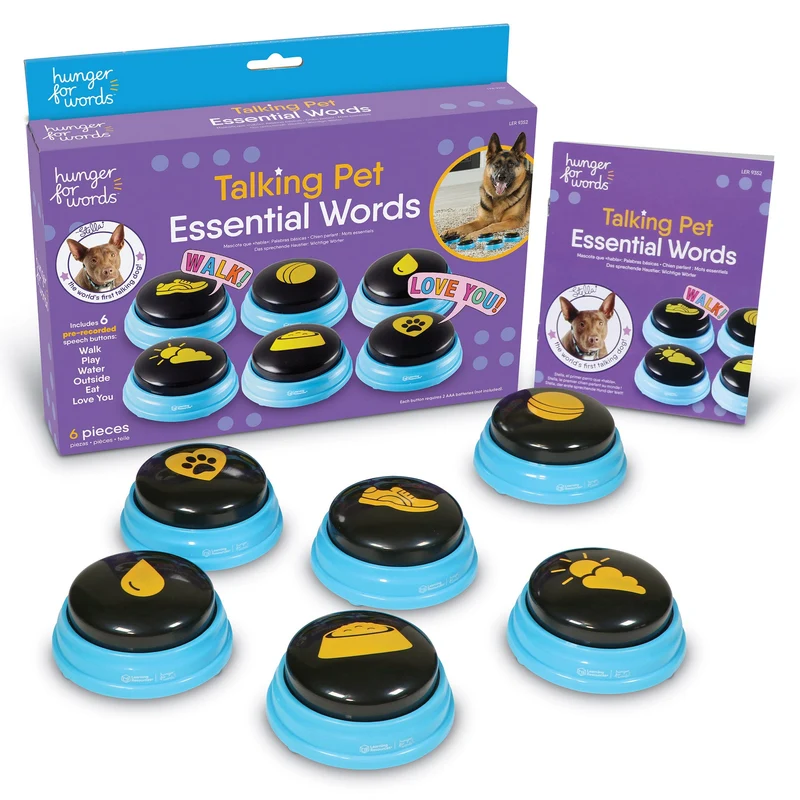 Botones Parlantes para Perros Essential Words: Set de 6 Palabras | Hunger for Words