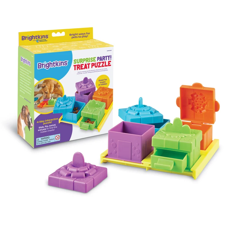 Juguete interactivo para perros Surprise Party!: estimula su mente y reduce la ansiedad de Brightkins