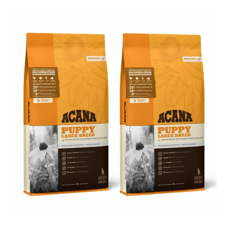 Acana Canine Puppy Heritage Ração para cães de raça grande 17Kg 2 unidades
