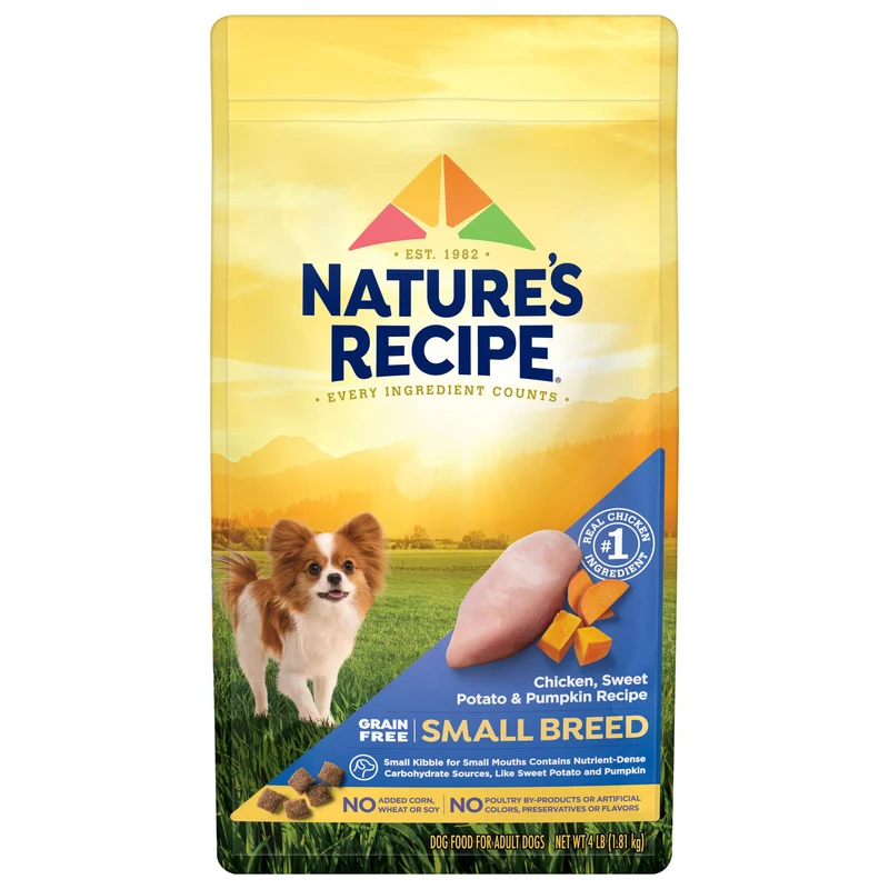 Nature′s Recipe Dry Dog Food, Grain Free Small Breed Chicken, Sweet Potato 4 lbs