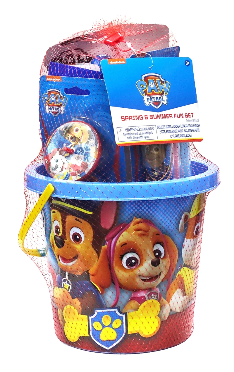 Paw Patrol Spring & Summer Fun Plastic Bucket Set with Novelty Toys, for Ages 3+