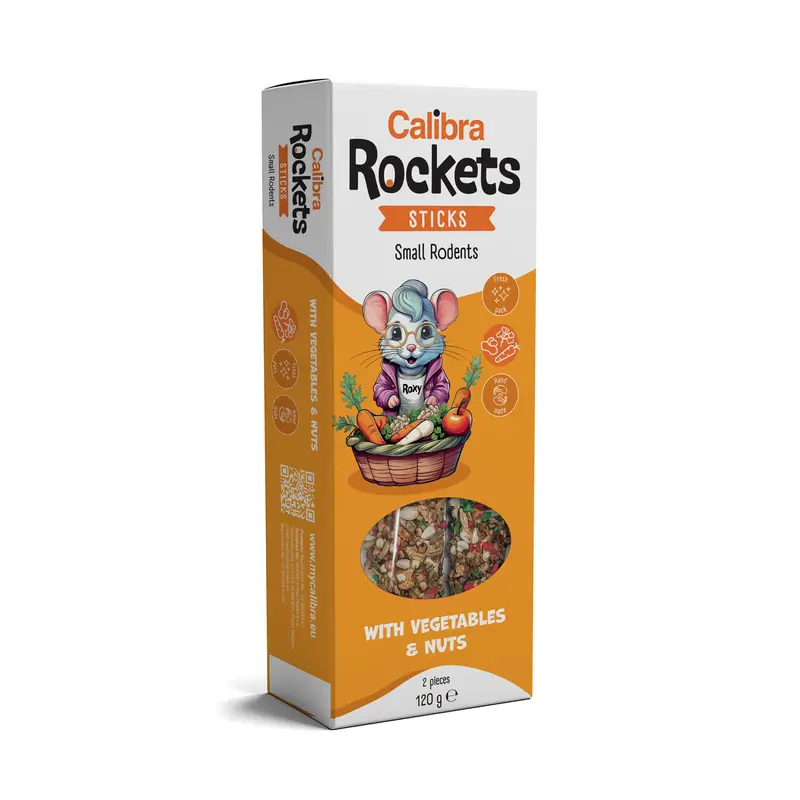 Calibra Rockets Sticks Roedores - Verduras Y Nueces 120G