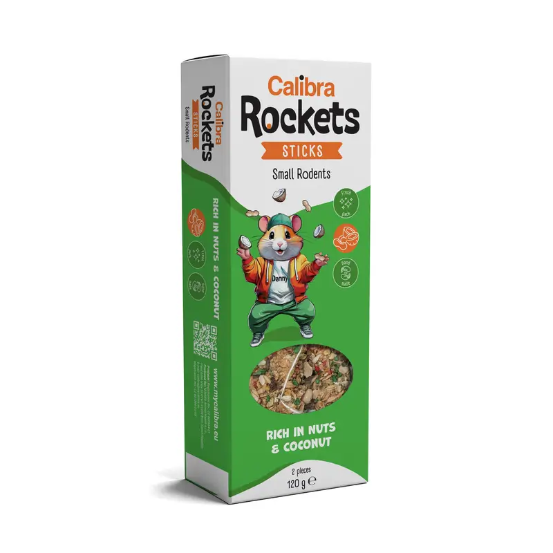 Calibra Rockets Sticks Roedores - Nuez Y Coco 120G