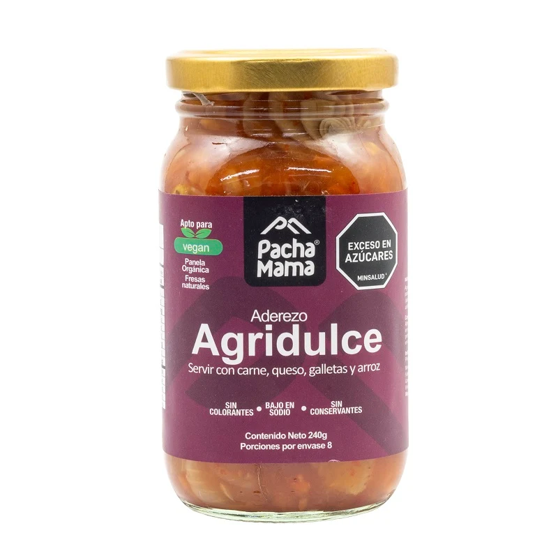 Aderezo Agridulce x 240 Gr Con Fresas Naturales Y Panela Orgánica