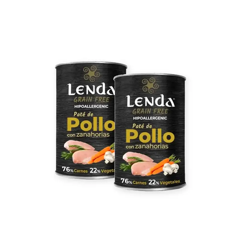 Lenda Wet Dog Chicken, Pack of 2 x 12 x 400 g