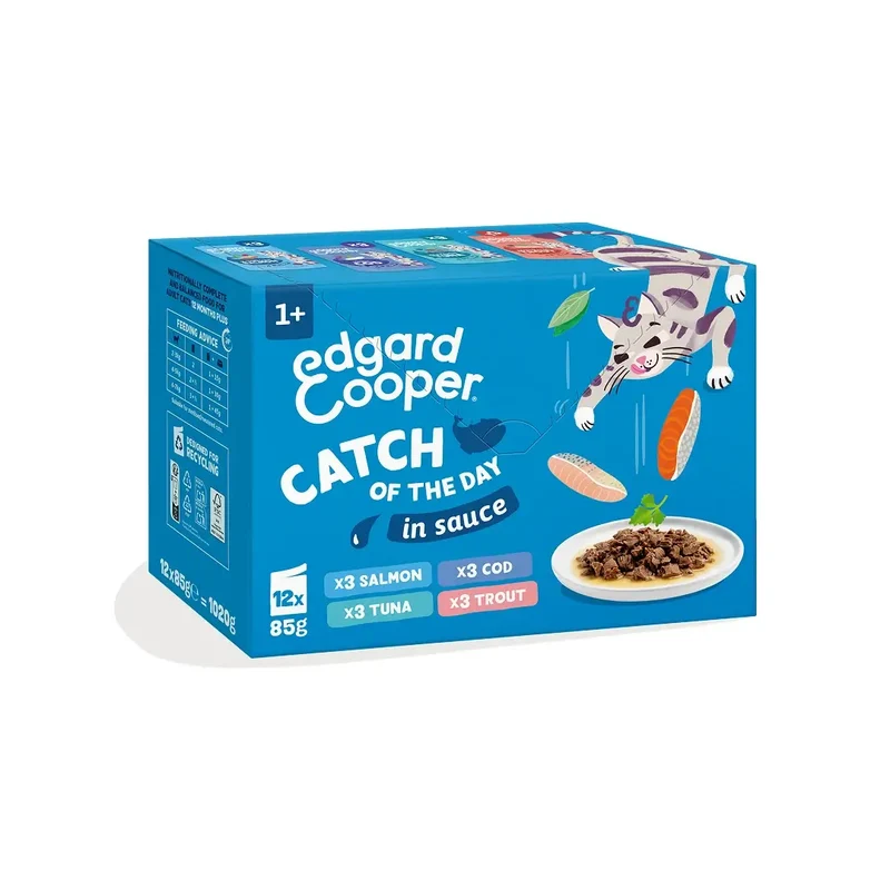 Edgard & Cooper ‘Catch of the Day’ Selection in Sauce – Adult Multi-pack, 12 x 85 g