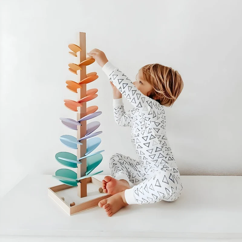 Interactive Wooden Marble Run for Smart Play