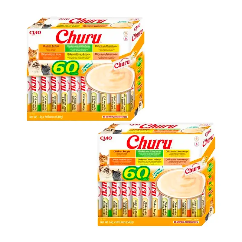 Churu Cat Galinha Variedades, Embalagem 2 x 60X14Gr