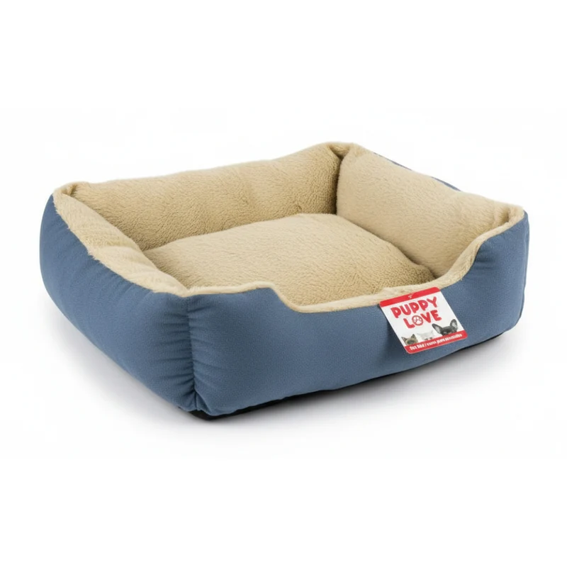 Puppy Love Cama Rectangular Terciopelo y Plush para Mascotas 19.7", 45207