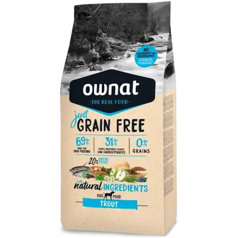 Ownat Just Canine Adultos Sem Grãos Truta 14Kg