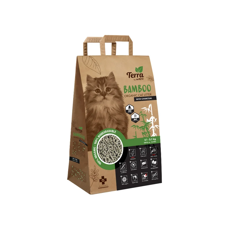 Arena para Gato de Bambú Orgánico con Carbón Activado TERRA BAMBOO | M-PETS®