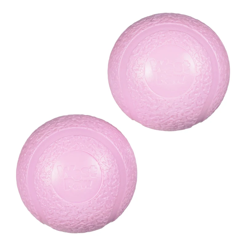 BOUNDR de West Paw® 2 Pack Tamaño Chico color Rosa Chicle (Bubblegum) Línea Puppy – Pelotas Squishy Rebotadoras para Cachorros