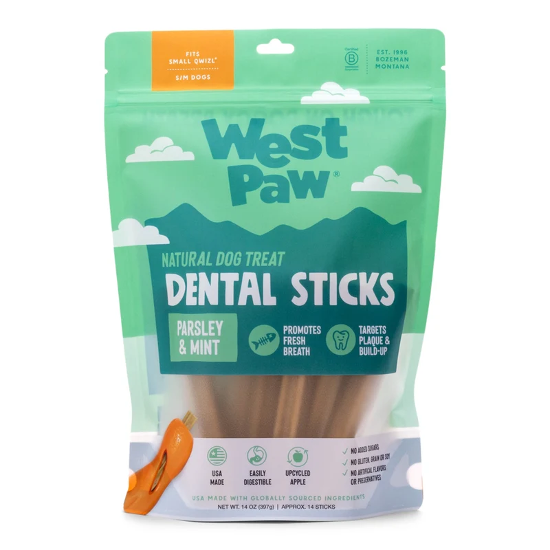 Natural Dental Sticks de West Paw® — Snacks Dentales Naturales para Qwizl