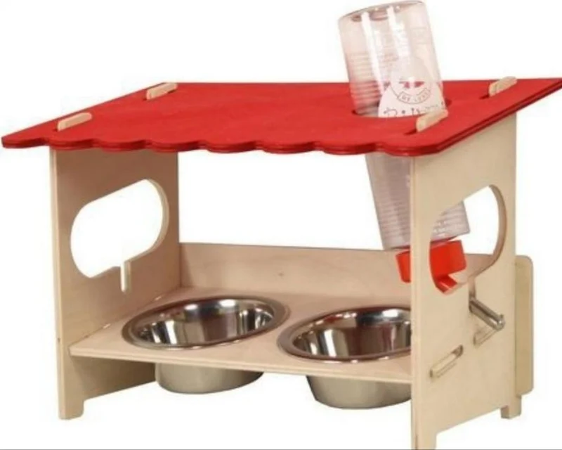 Snack bar para roedores con biberón y comederos 31 cm