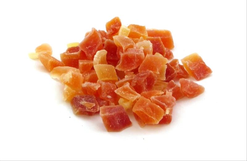 Cubitos de papaya seca