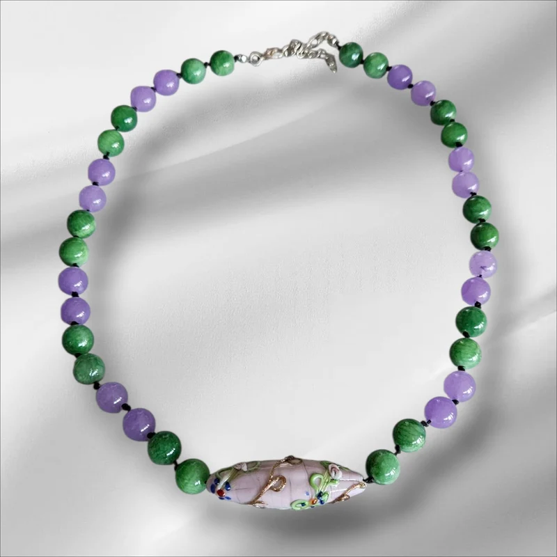 Collar Esencia Primavera – Verde & Lila